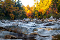 First Light Swift River in Fall. White Mountains, New Hampshire.