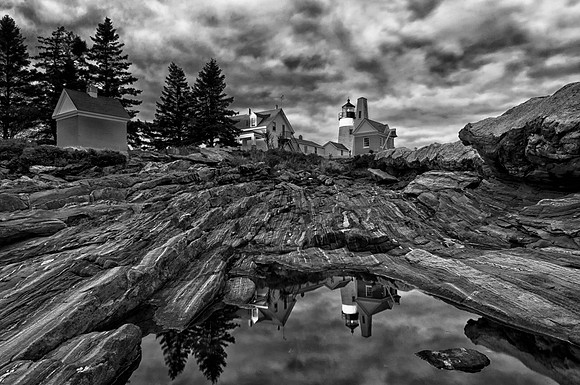 Pemaquid Point Lighthouse B & W ,Maine
