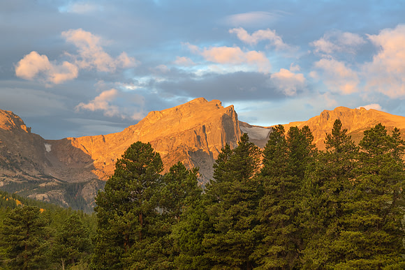 Hallett Peak with Alpine Glow. RMNP, Colorado.  Fall 2022.