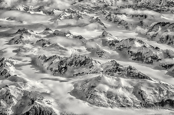 Chugash Mountains in Black and White, Alaska