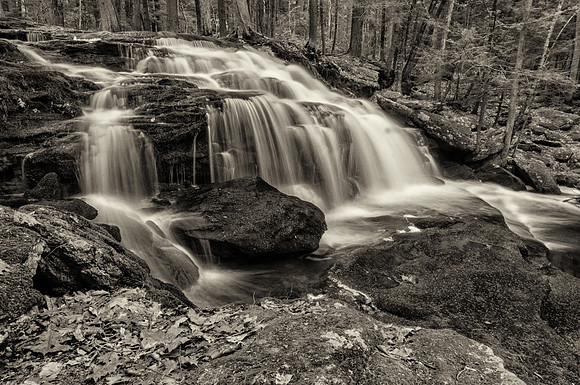 Tucker Falls, Milford, NH, Spring 2015 B & W