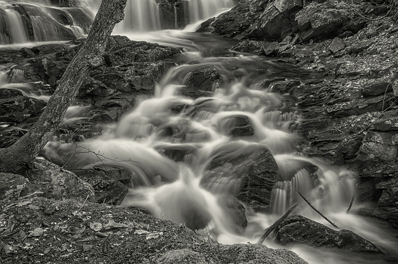 Senter Falls B & W, Lyndeborough, NH, Spring 2015