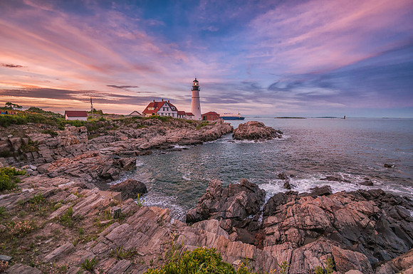 Cruising through Portland Head Light, Cape Elizabeth, Maine