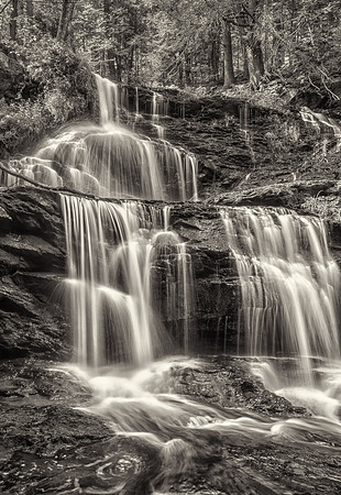 Garwin Falls in B & W, August 2015, Wilton, NH