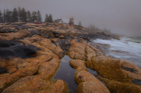 Foggy Night, Pemaquid Point Lighthouse, Bristol, Maine