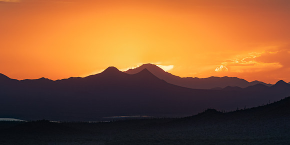 Welcome to Arizona.  Sunset Over Tucson Mountains, AZ.