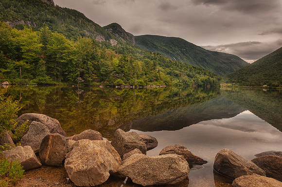 Reflections on Echo Lake, Franconia Notch, White Mountains