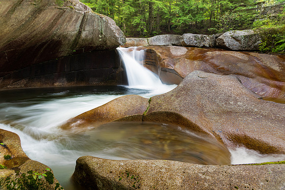 The Basin Cascades.  Franconia Notch, White Mountains, New Hampshire.