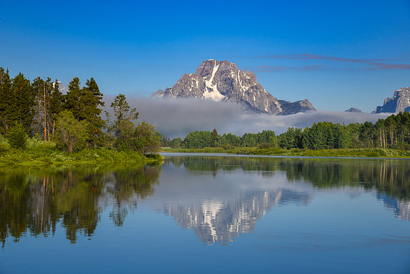 Mt. Moran and Snake River at Oxbow Bend, Grand Teton National Park.  June 2021.