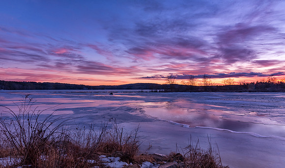 Winter Sunset 2017-18, Lake Massabesic, Auburn, NH