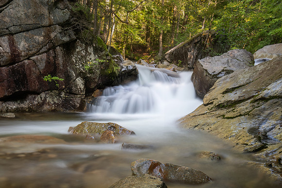 The Basin Cascades.  Franconia Notch, White Mountains, New Hampshire.