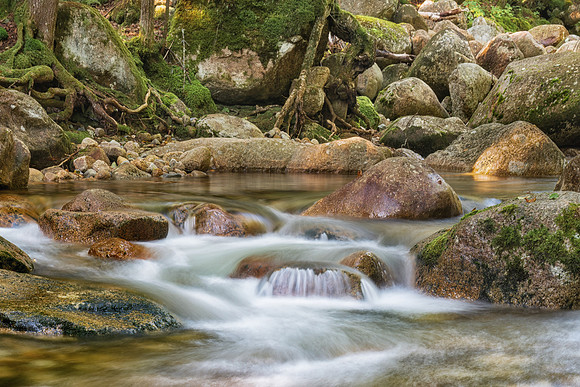 The Basin Cascades.  Franconia Notch, White Mountains, New Hampshire.
