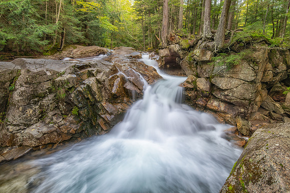 Upper Basin Cascade.  Franconia Notch, White Mountains, New Hampshire.