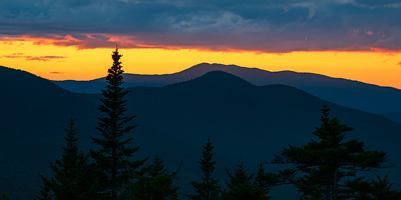 White Mountains from Pemi Overlook at Sunset Landcape.