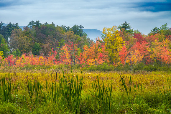 Gateway to Mt. Monadnock in Fall Panorama.  Jaffrey, NH.