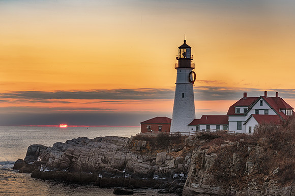 Sunrise, Portland Head Light, Cape Elizabeth, Maine December 2018
