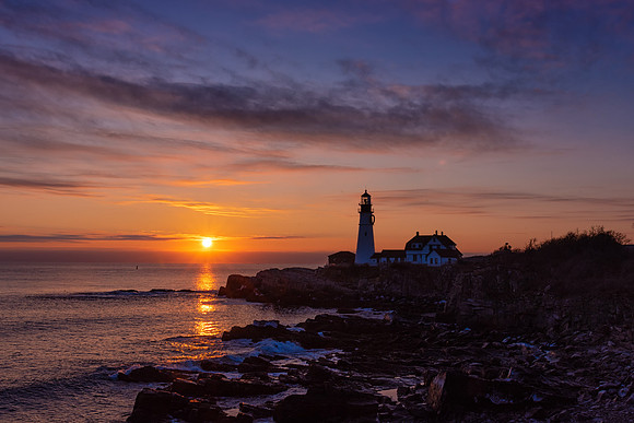 Sunrise, Portland Head Light, Cape Elizabeth, Maine December 2018