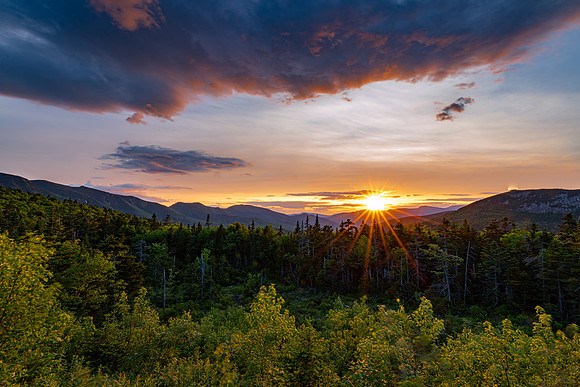 Starburst Sunset, Kangamangus Highway, White Mountains, NH June 2019