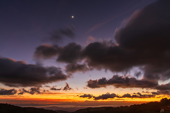 Sunset Over Gulf of Nicoya and Pacific Ocean from Monteverde, Costa Rica