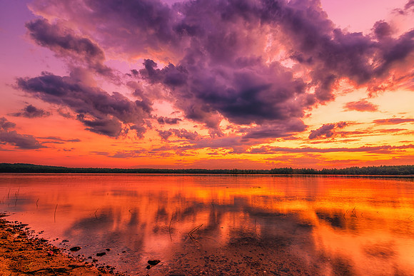 Dramatic Sunset. Lake Massabesic, Auburn, Maine August 2020