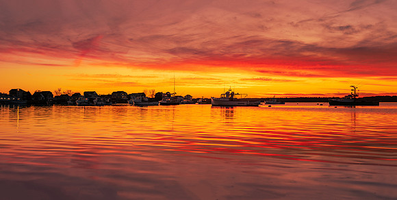Sunset Seabrook Harbor, Seabrook, NH.