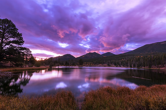 Purple Sunrise. Sprague Lake, RMNP, Colorado. Fall 2022.