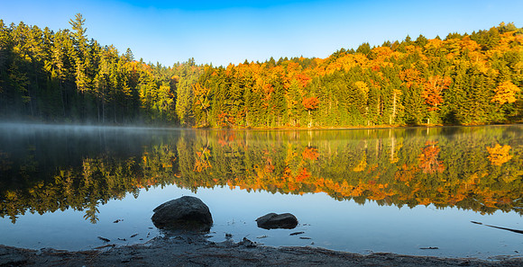Fall Morning at Rocky Gorge Pond, White Mountains, NH.