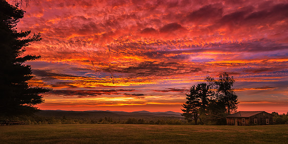 Fire on the Mountains, Sunset, Federal Hill, Amherst, NH