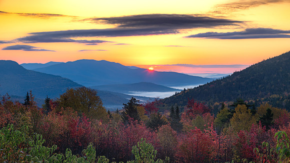 Sunrise from CL Graham Wangan Overlook, White Mountains, NH.