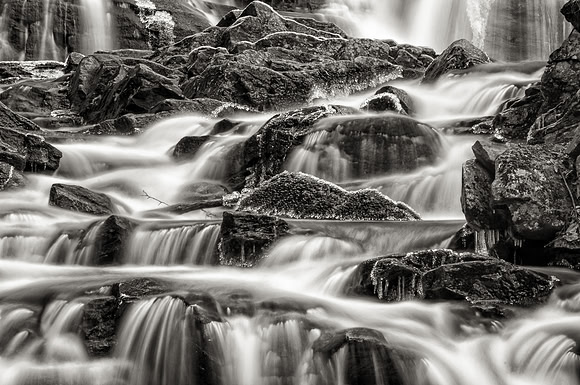 Senter Falls in Black and White, Lyndeboro, NH